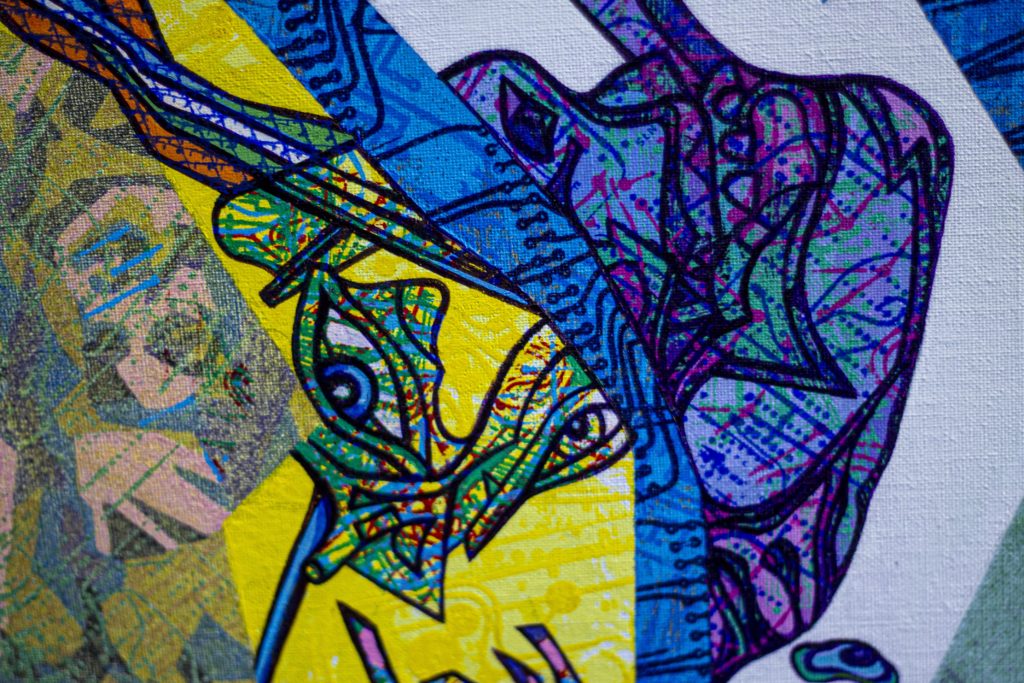 Détail d'un nouveau tableau de Daniel Pelletti
