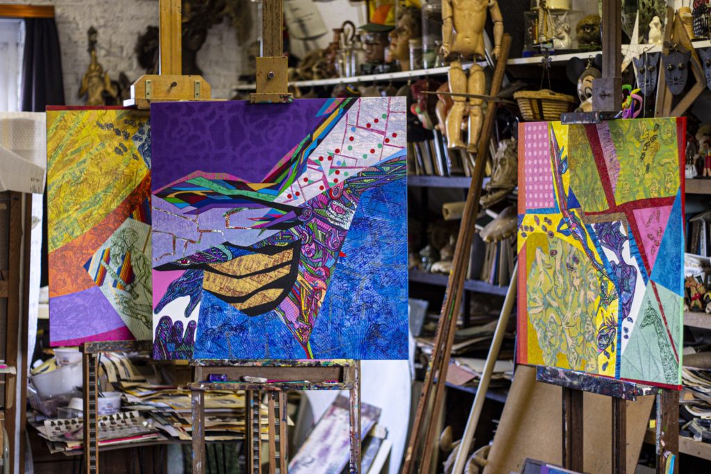 Trois des quatre nouveaux tableaux de Daniel Pelletti